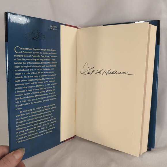SIGNED Carl Anderson A Civilization of Love Hardcover Book Catholic 2008 - Picture 2 of 9